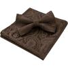 imageHISDERN Bow Ties for Men Paisley Floral Pretied Bowtie Pocket Square Set Mens Formal Bow Ties Wedding PartyCbrown 4
