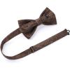 imageHISDERN Bow Ties for Men Paisley Floral Pretied Bowtie Pocket Square Set Mens Formal Bow Ties Wedding PartyCbrown 4