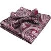imageHISDERN Bow Ties for Men Paisley Floral Pretied Bowtie Pocket Square Set Mens Formal Bow Ties Wedding PartyCred 1