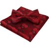imageHISDERN Bow Ties for Men Paisley Floral Pretied Bowtie Pocket Square Set Mens Formal Bow Ties Wedding PartyCred 7