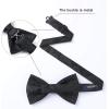 imageHISDERN Bow Ties for Men Paisley Floral Pretied Bowtie Pocket Square Set Mens Formal Bow Ties Wedding PartyDblack3