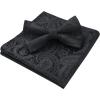imageHISDERN Bow Ties for Men Paisley Floral Pretied Bowtie Pocket Square Set Mens Formal Bow Ties Wedding PartyDblack3