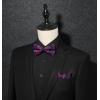 imageHISDERN Bow Ties for Men Paisley Floral Pretied Bowtie Pocket Square Set Mens Formal Bow Ties Wedding PartyDpurple 11