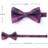 imageHISDERN Bow Ties for Men Paisley Floral Pretied Bowtie Pocket Square Set Mens Formal Bow Ties Wedding PartyDpurple 11