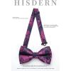 imageHISDERN Bow Ties for Men Paisley Floral Pretied Bowtie Pocket Square Set Mens Formal Bow Ties Wedding PartyDpurple 11