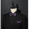 imageHISDERN Bow Ties for Men Paisley Floral Pretied Bowtie Pocket Square Set Mens Formal Bow Ties Wedding PartyDpurple 2