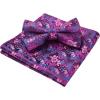 imageHISDERN Bow Ties for Men Paisley Floral Pretied Bowtie Pocket Square Set Mens Formal Bow Ties Wedding PartyDpurple 5