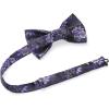 imageHISDERN Bow Ties for Men Paisley Floral Pretied Bowtie Pocket Square Set Mens Formal Bow Ties Wedding PartyDpurple 6