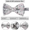 imageHISDERN Bow Ties for Men Paisley Floral Pretied Bowtie Pocket Square Set Mens Formal Bow Ties Wedding PartyDsilver