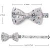 imageHISDERN Bow Ties for Men Paisley Floral Pretied Bowtie Pocket Square Set Mens Formal Bow Ties Wedding PartyDsilver