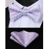 imageHISDERN Bow Ties for Men Paisley Floral Pretied Bowtie Pocket Square Set Mens Formal Bow Ties Wedding PartyEpink 1