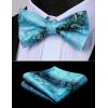 imageHISDERN Bow Ties for Men Paisley Floral Pretied Bowtie Pocket Square Set Mens Formal Bow Ties Wedding PartyEzauqa