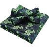 imageHISDERN Bow Ties for Men Paisley Floral Pretied Bowtie Pocket Square Set Mens Formal Bow Ties Wedding PartyGgreen 4