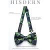 imageHISDERN Bow Ties for Men Paisley Floral Pretied Bowtie Pocket Square Set Mens Formal Bow Ties Wedding PartyGgreen 4