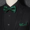 imageHISDERN Bow Ties for Men Paisley Floral Pretied Bowtie Pocket Square Set Mens Formal Bow Ties Wedding PartyGreen 03