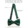 imageHISDERN Bow Ties for Men Paisley Floral Pretied Bowtie Pocket Square Set Mens Formal Bow Ties Wedding PartyGreen 03