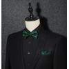 imageHISDERN Bow Ties for Men Paisley Floral Pretied Bowtie Pocket Square Set Mens Formal Bow Ties Wedding PartyGreen 03