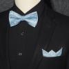 imageHISDERN Bow Ties for Men Paisley Floral Pretied Bowtie Pocket Square Set Mens Formal Bow Ties Wedding PartyLight Blue 02