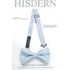 imageHISDERN Bow Ties for Men Paisley Floral Pretied Bowtie Pocket Square Set Mens Formal Bow Ties Wedding PartyLight Blue 02