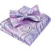 imageHISDERN Bow Ties for Men Paisley Floral Pretied Bowtie Pocket Square Set Mens Formal Bow Ties Wedding PartyLight Purple