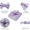 imageHISDERN Bow Ties for Men Paisley Floral Pretied Bowtie Pocket Square Set Mens Formal Bow Ties Wedding PartyLight Purple