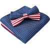 imageHISDERN Bow Ties for Men Paisley Floral Pretied Bowtie Pocket Square Set Mens Formal Bow Ties Wedding PartyNavy  Red