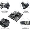 imageHISDERN Bow Ties for Men Paisley Floral Pretied Bowtie Pocket Square Set Mens Formal Bow Ties Wedding PartyNavy Blue
