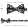 imageHISDERN Bow Ties for Men Paisley Floral Pretied Bowtie Pocket Square Set Mens Formal Bow Ties Wedding PartyNavy Blue
