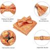 imageHISDERN Bow Ties for Men Paisley Floral Pretied Bowtie Pocket Square Set Mens Formal Bow Ties Wedding PartyOrange