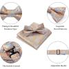 imageHISDERN Bow Ties for Men Paisley Floral Pretied Bowtie Pocket Square Set Mens Formal Bow Ties Wedding PartyOrange Blue
