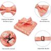 imageHISDERN Bow Ties for Men Paisley Floral Pretied Bowtie Pocket Square Set Mens Formal Bow Ties Wedding PartyOrange1