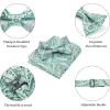 imageHISDERN Bow Ties for Men Paisley Floral Pretied Bowtie Pocket Square Set Mens Formal Bow Ties Wedding PartyPink White