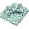 imageHISDERN Bow Ties for Men Paisley Floral Pretied Bowtie Pocket Square Set Mens Formal Bow Ties Wedding PartyPink White