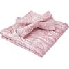 imageHISDERN Bow Ties for Men Paisley Floral Pretied Bowtie Pocket Square Set Mens Formal Bow Ties Wedding PartyPink1