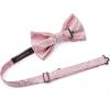 imageHISDERN Bow Ties for Men Paisley Floral Pretied Bowtie Pocket Square Set Mens Formal Bow Ties Wedding PartyPink1