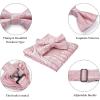 imageHISDERN Bow Ties for Men Paisley Floral Pretied Bowtie Pocket Square Set Mens Formal Bow Ties Wedding PartyPink1