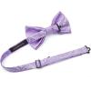 imageHISDERN Bow Ties for Men Paisley Floral Pretied Bowtie Pocket Square Set Mens Formal Bow Ties Wedding PartyPurple1