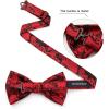 imageHISDERN Bow Ties for Men Paisley Floral Pretied Bowtie Pocket Square Set Mens Formal Bow Ties Wedding PartyRed12