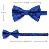 imageHISDERN Bow Ties for Men Paisley Floral Pretied Bowtie Pocket Square Set Mens Formal Bow Ties Wedding PartyRoyal Blue12