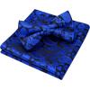 imageHISDERN Bow Ties for Men Paisley Floral Pretied Bowtie Pocket Square Set Mens Formal Bow Ties Wedding PartyRoyal Blue12