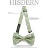 imageHISDERN Bow Ties for Men Paisley Floral Pretied Bowtie Pocket Square Set Mens Formal Bow Ties Wedding PartySage Green Paisley11