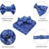 imageHISDERN Bow Ties for Men Paisley Floral Pretied Bowtie Pocket Square Set Mens Formal Bow Ties Wedding PartySapphire Blue