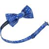 imageHISDERN Bow Ties for Men Paisley Floral Pretied Bowtie Pocket Square Set Mens Formal Bow Ties Wedding PartySapphire Blue