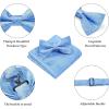 imageHISDERN Bow Ties for Men Paisley Floral Pretied Bowtie Pocket Square Set Mens Formal Bow Ties Wedding PartySky Blue