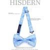 imageHISDERN Bow Ties for Men Paisley Floral Pretied Bowtie Pocket Square Set Mens Formal Bow Ties Wedding PartySky Blue12