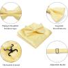 imageHISDERN Bow Ties for Men Paisley Floral Pretied Bowtie Pocket Square Set Mens Formal Bow Ties Wedding PartyYellow