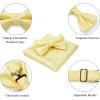 imageHISDERN Bow Ties for Men Paisley Floral Pretied Bowtie Pocket Square Set Mens Formal Bow Ties Wedding PartyYellow1