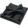 imageHISDERN Bow Ties for Men Paisley Floral Pretied Bowtie Pocket Square Set Mens Formal Bow Ties Wedding PartyZblack1