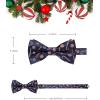 imageHISDERN Christmas Mens Bow Ties Set Holiday Festival Bow Tie and Pocket Square Set with Gift Box Bow Ties for Men Pretied05blue  White  Red