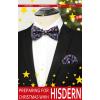 imageHISDERN Christmas Mens Bow Ties Set Holiday Festival Bow Tie and Pocket Square Set with Gift Box Bow Ties for Men Pretied05blue  White  Red